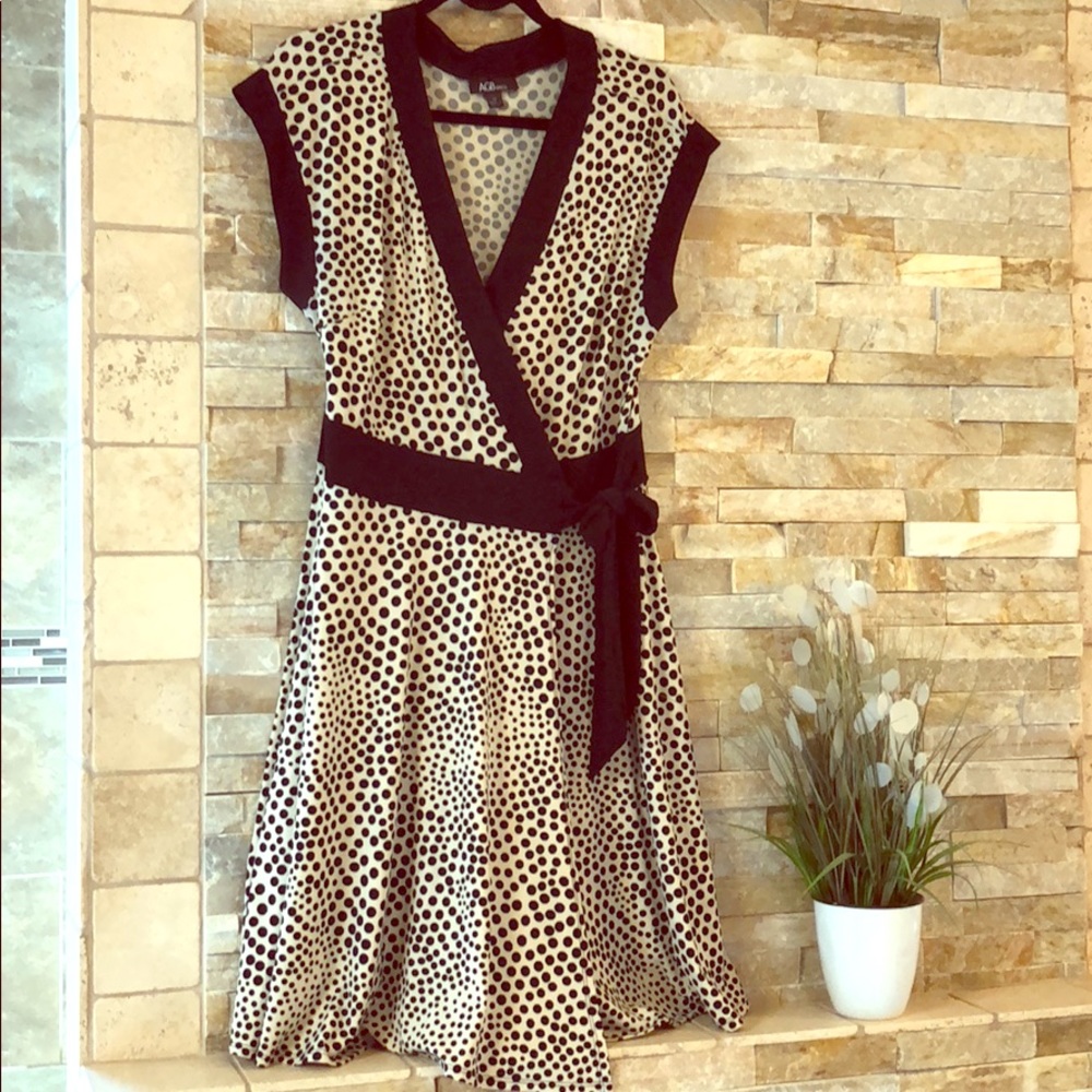 Fun little polka dot wrap dress